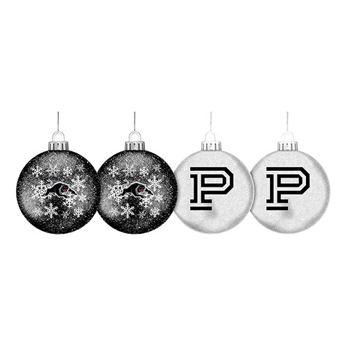 Penrith Panthers Glitter Christmas Baubles Set of 4