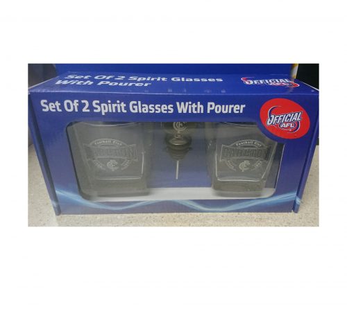 Carlton Blues Spirit Glass Set of 2 with Pourer