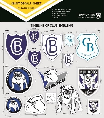 Canterbury Bulldogs Giant Decals Sheet