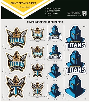 Gold Coast Titans Giant Decals Sheet