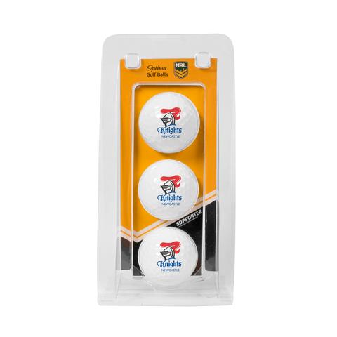 Newcastle Knights Golf Balls 3 Pack