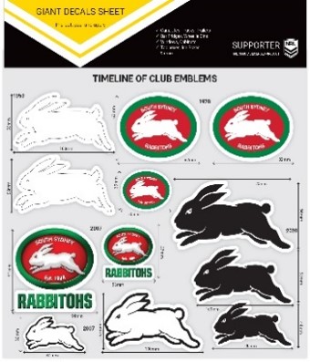 South Sydney Rabbitohs Giant Decals Sheet