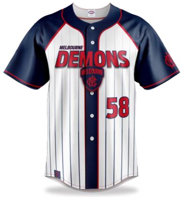 Melbourne Demons Mens Baseball Shirt