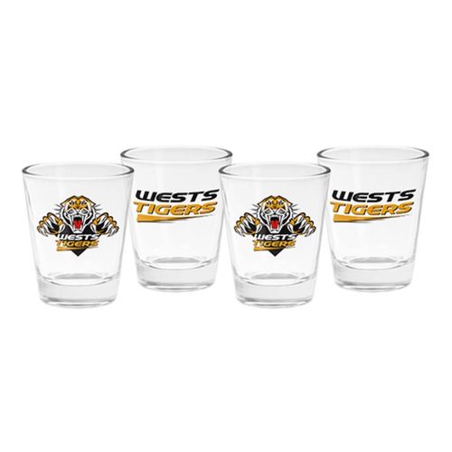 West Tigers Shot Glasses Set of 4