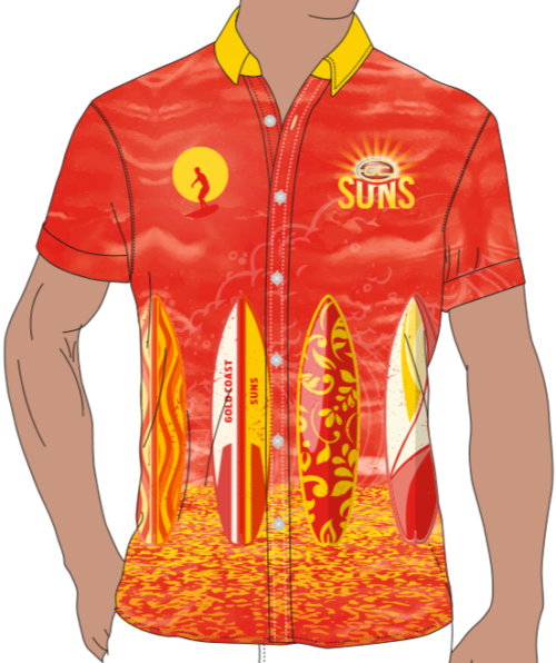 Gold Coast Suns Mens Hawaiian Shirt