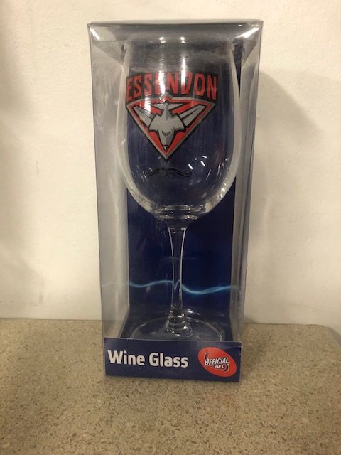 Essendon Bombers Gift Box Included AFL Wine Glass And Coaster 