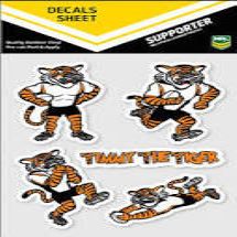West Tigers Mascot Decals Sheet