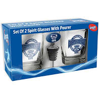 Geelong Cats Spirit Glass Set of 2 with Pourer