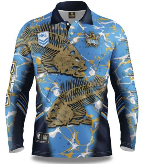 Gold Coast Titans Mens Fishing Shirt - Skeletor