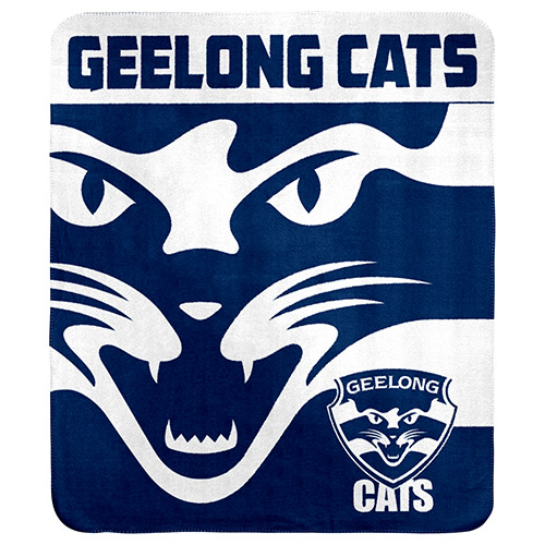 Geelong Cats Fleece Throw Rug