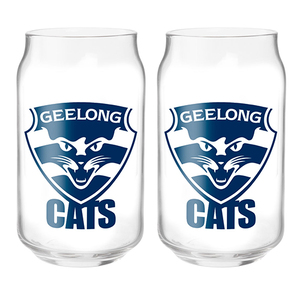 Geelong Cats Can Shaped Glass Set of 2