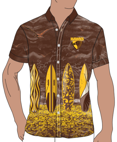 Hawthorn Hawks Mens Hawaiian Shirt