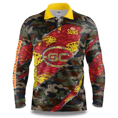 Gold Coast Suns Mens Fishing Shirt - Skeletor
