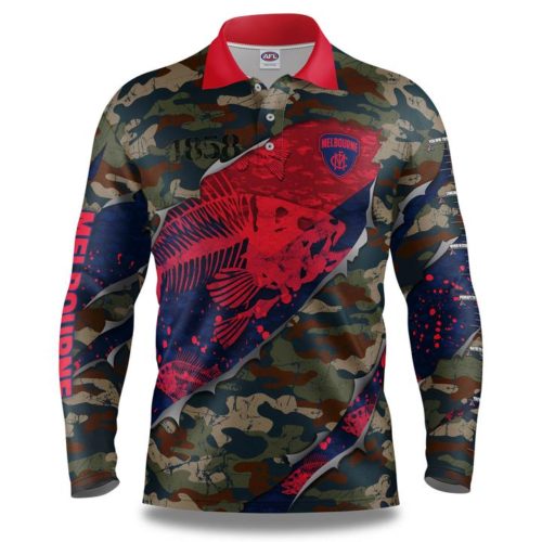 Melbourne Demons Kids Fishing Shirt - Skeletor