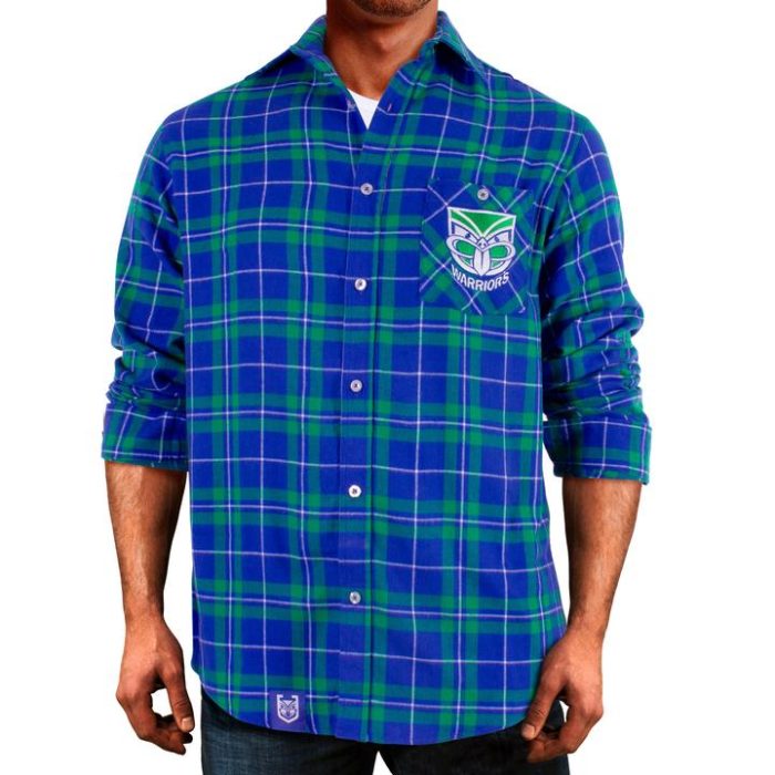 NZ Warriors Mens Flannel Shirt Whateva Sports