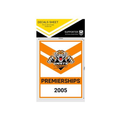 West Tigers Premiership Years Decal