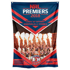 Sydney Roosters Wall Flag - 2018 Premiers Team Photo