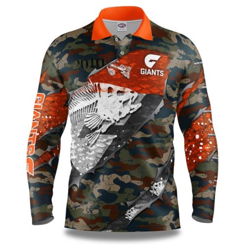 GWS Giants Mens Fishing Shirt - Skeletor