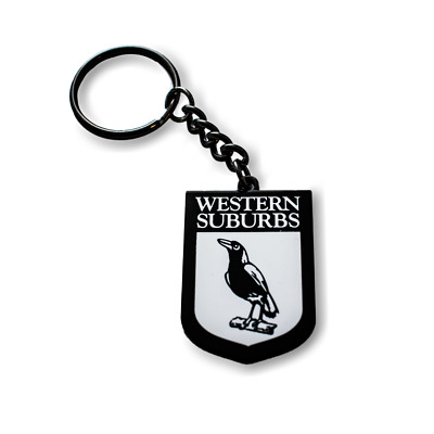Western Suburbs Magpies Keyring - Metal Logo