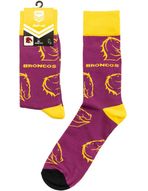 Brisbane Broncos Foot-ies Large Logos Socks