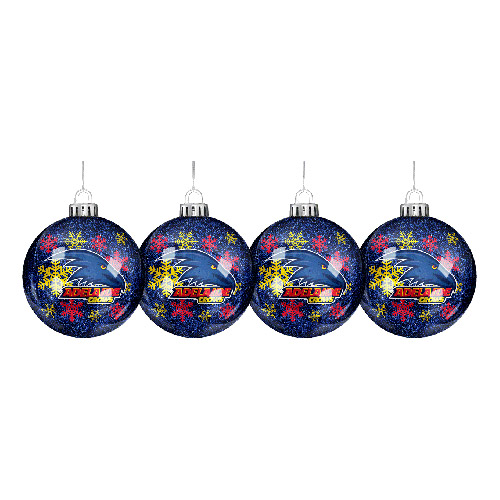 Adelaide Crows Glitter Christmas Baubles Set of 4