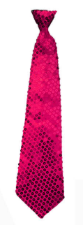 Sequin Tie - Hot Pink