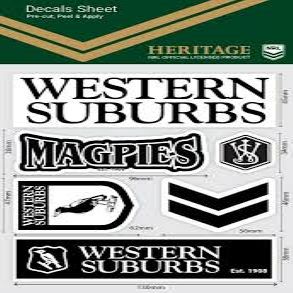 Western Suburbs Magpies Wordmark Decals Sheet