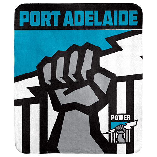 Port Adelaide Power Fleece Throw Rug