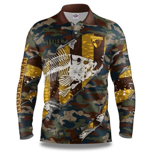 Hawthorn Hawks Kids Fishing Shirt - Skeletor
