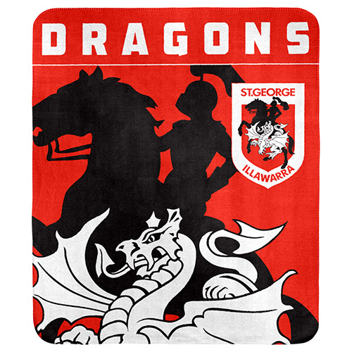 St George Dragons Fleece Throw Rug