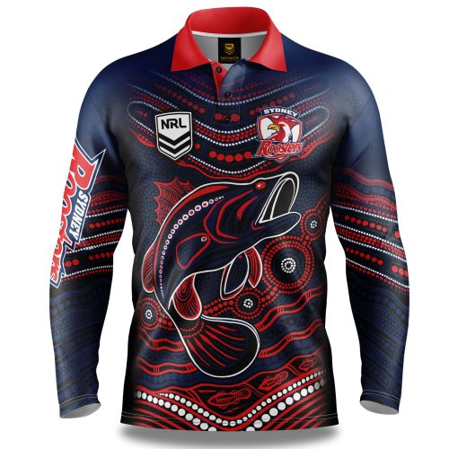 Sydney Roosters Mens Fishing Shirt - Indigenous
