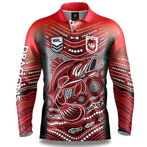 St George Dragons Mens Fishing Shirt - Indigenous