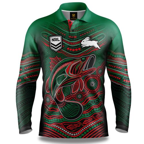 South Sydney Rabbitohs Mens Fishing Shirt - Indigenous