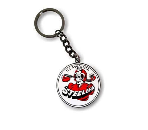 Illawarra Steelers Keyring - Round Metal Logo