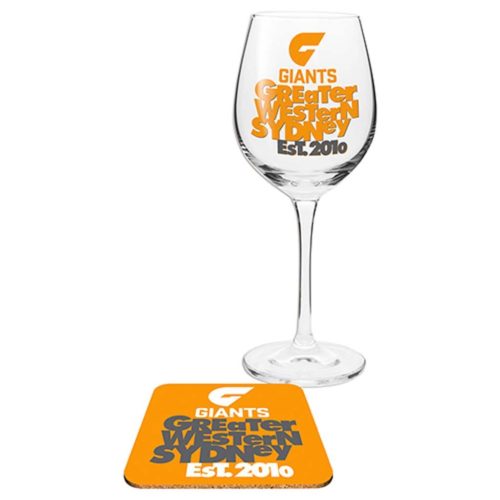 GWS Giants Wine Glass & Coaster Gift Pack