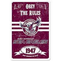 Manly Sea Eagles Retro Metal Sign