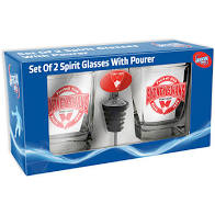Sydney Swans Spirit Glass Set of 2 with Pourer