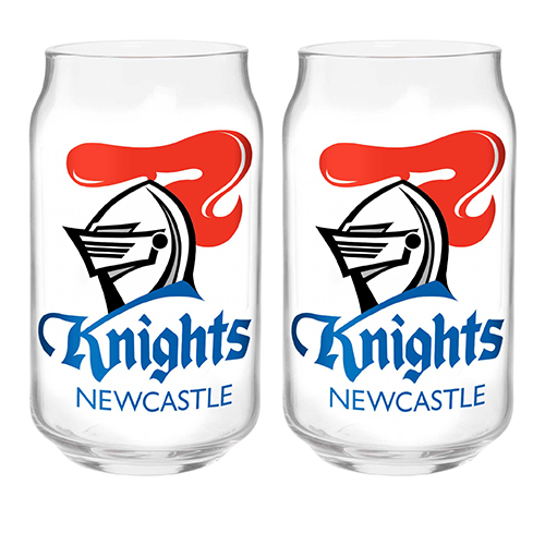 Newcastle Knights Can Shaped Glass Set of 2