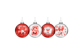 Sydney Swans Glitter Christmas Baubles Set of 4