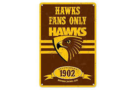 Hawthorn Hawks Retro Metal Sign