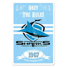 Cronulla Sharks Retro Metal Sign