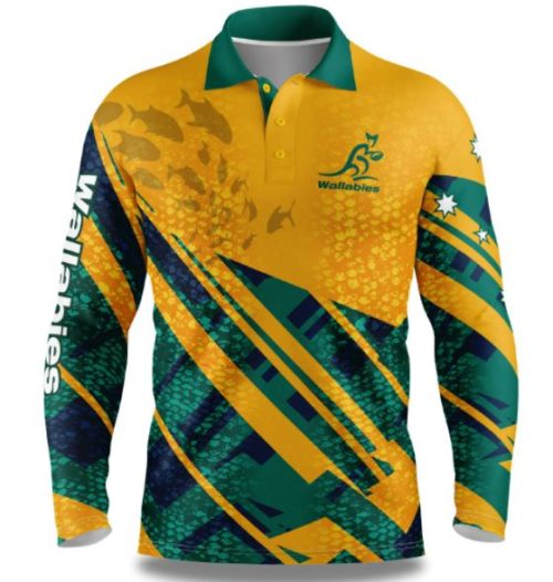 Australian Wallabies Mens Fishing Shirt - Offshore