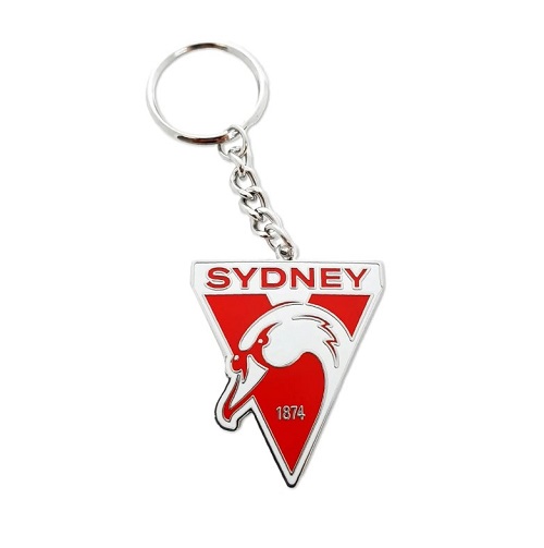 Sydney Swans Keyring - Metal Logo