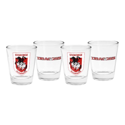 St George Dragons Shot Glasses Set of 4