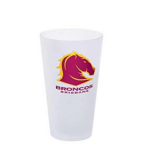 Brisbane Broncos Frosted Glass