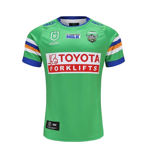 Canberra Raiders Mens Home Jersey - Green/Royal