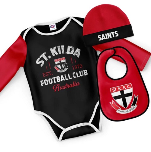 St Kilda Saints 3PC Bodysuit Gift Pack