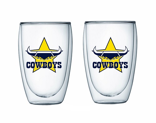 North Queensland Cowboys Double Wall Glass Set of 2
