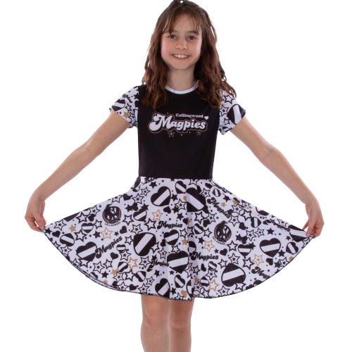 Collingwood Magpies Girls Dress - Heartbreaker