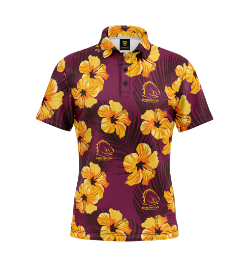 Brisbane Broncos Mens Golf Polo - Aloha